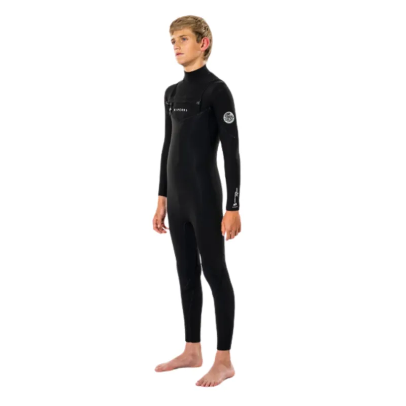 Kids Dawn Patrol 3/2GB Chest Zip in Black